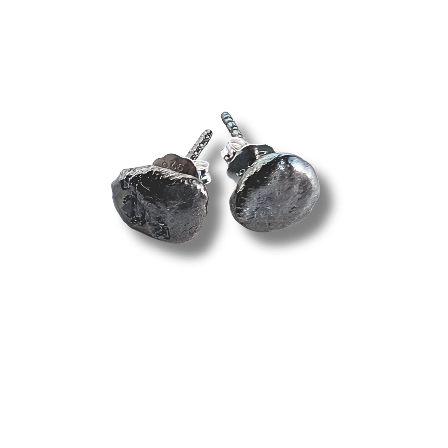 Molten Silver Stud Earrings