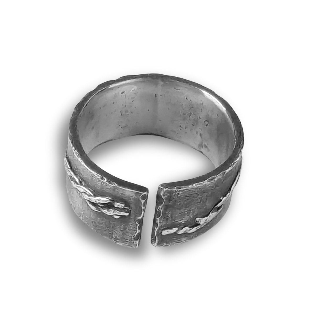 Ripped Rope Dark Silver Rings - Sizes 7 and 12