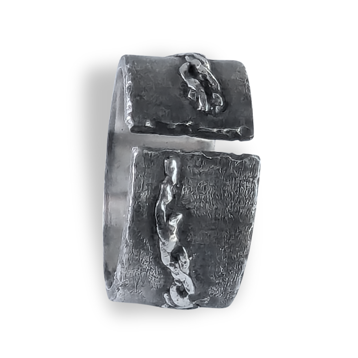 Ripped Rope Dark Silver Rings - Sizes 7 and 12