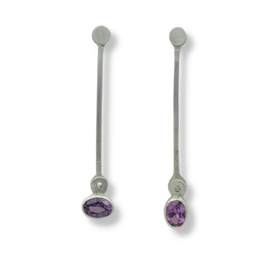 Asymmetric Spinel Dangle Transformer Earrings