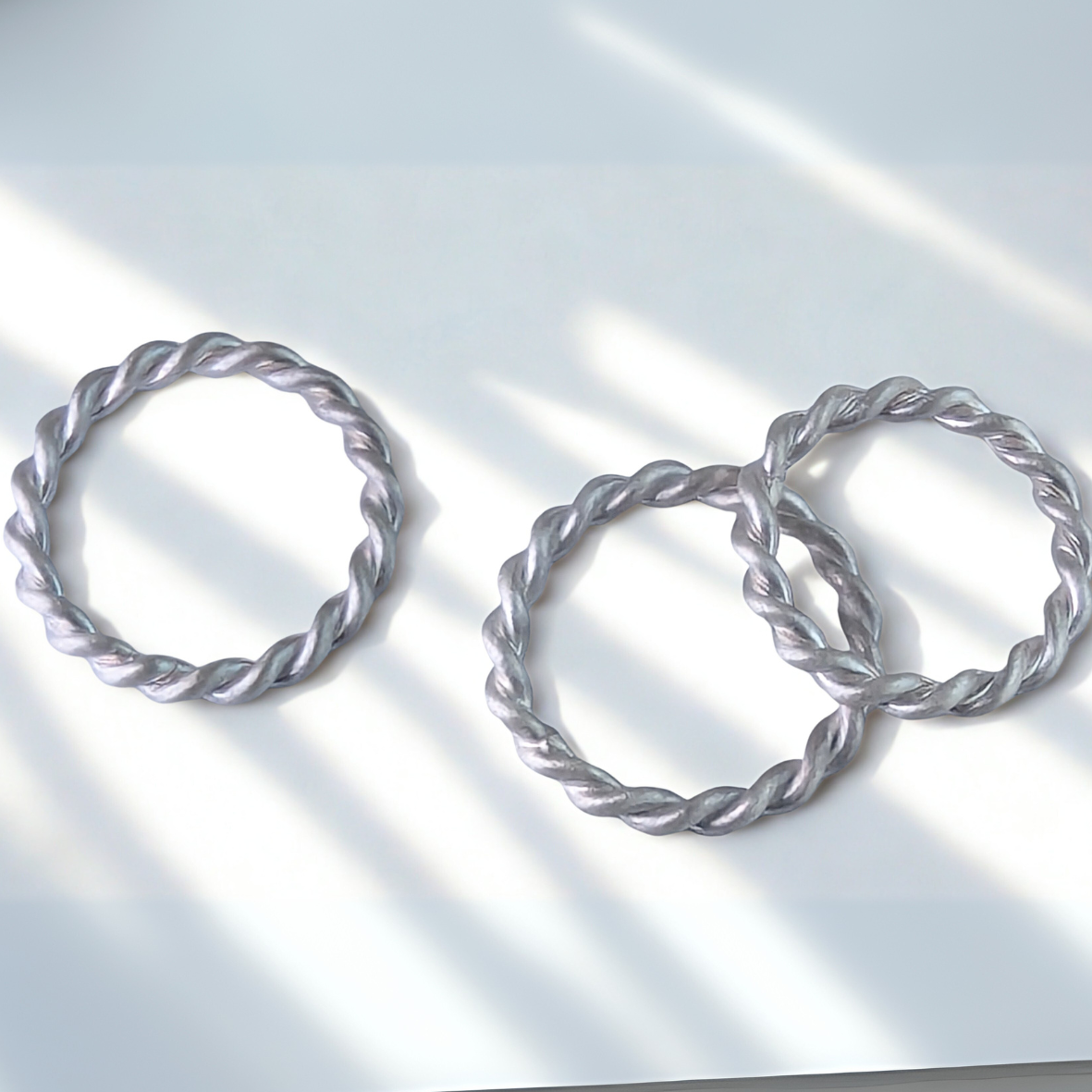 Twisted Silver Rings - Sizes 6.75, 9, 10