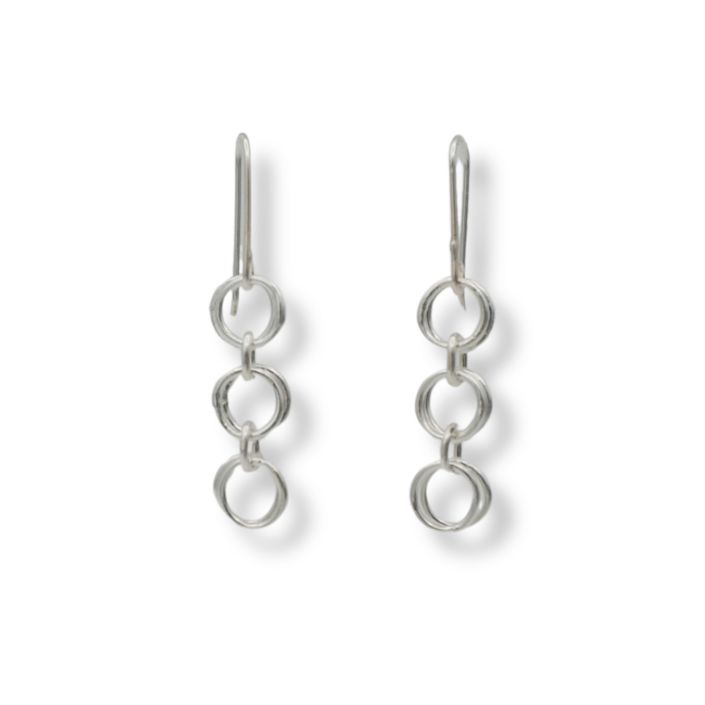 Silver Double Bubbles Drop Earrings