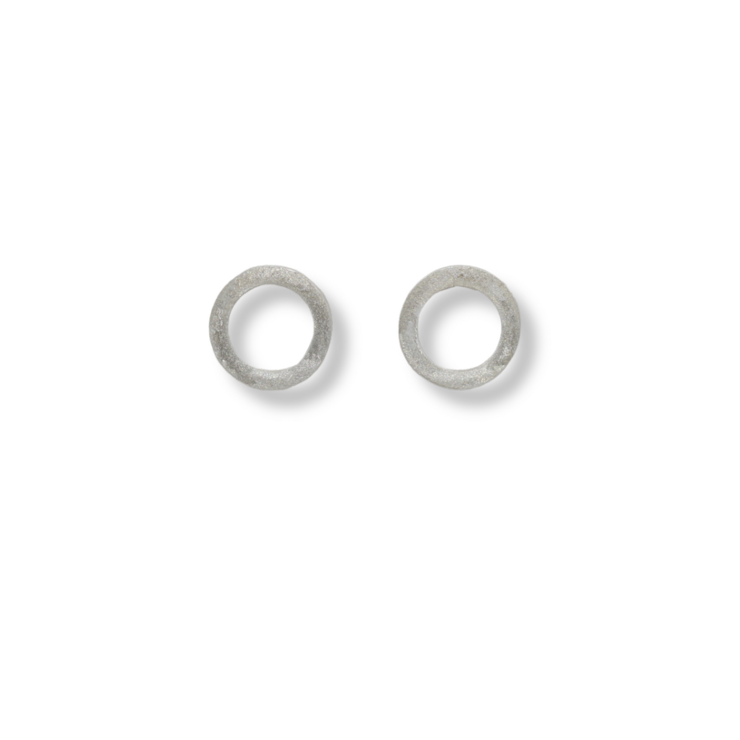 Silver Minimalist Circle Stud Earrings