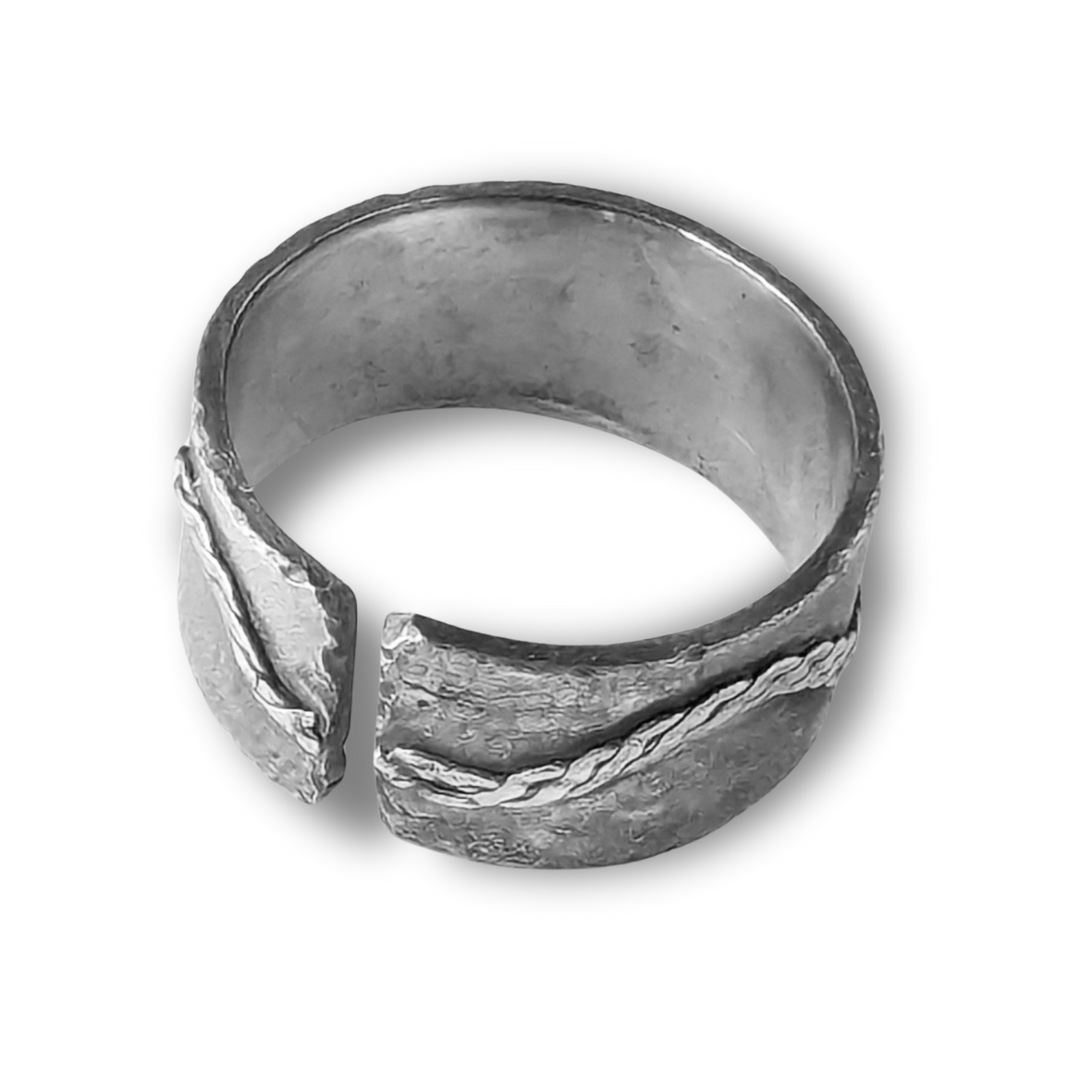 Ripped Rope Dark Silver Rings - Sizes 7 and 12