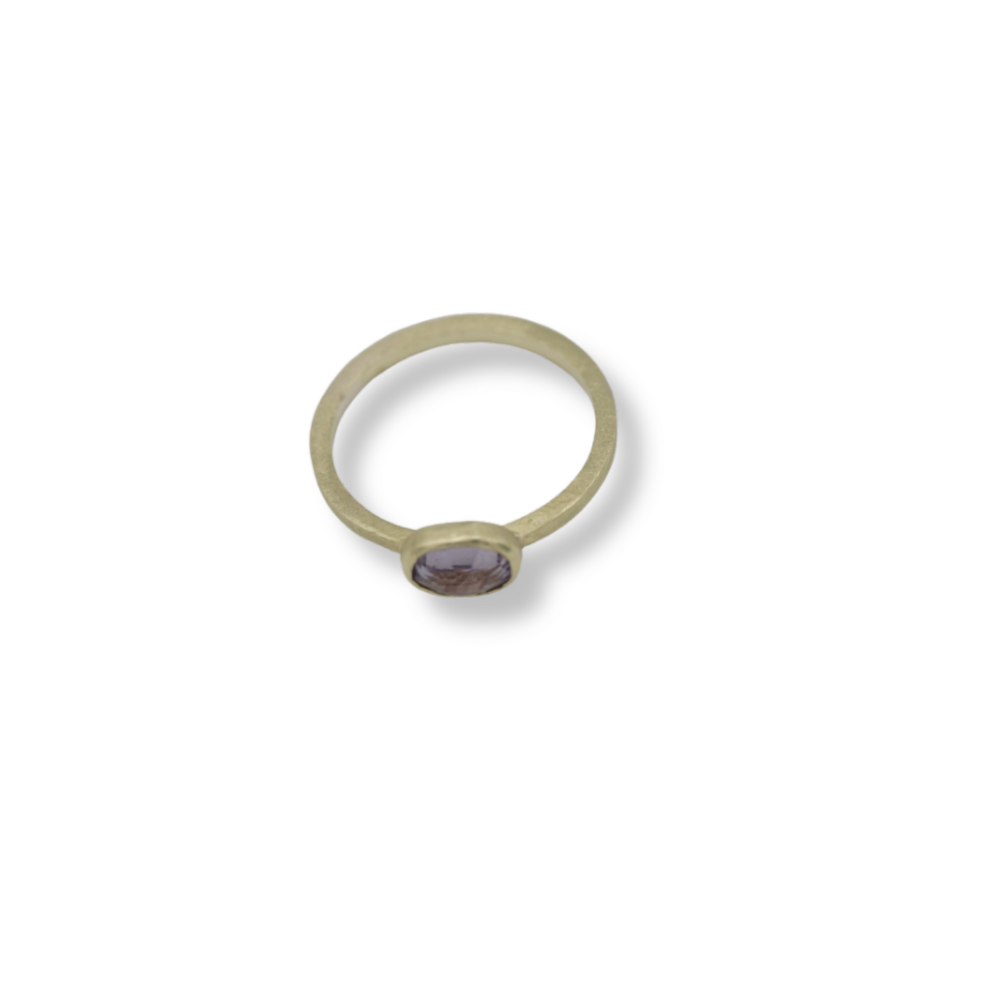Green Gold Ring with Purple Scapolite