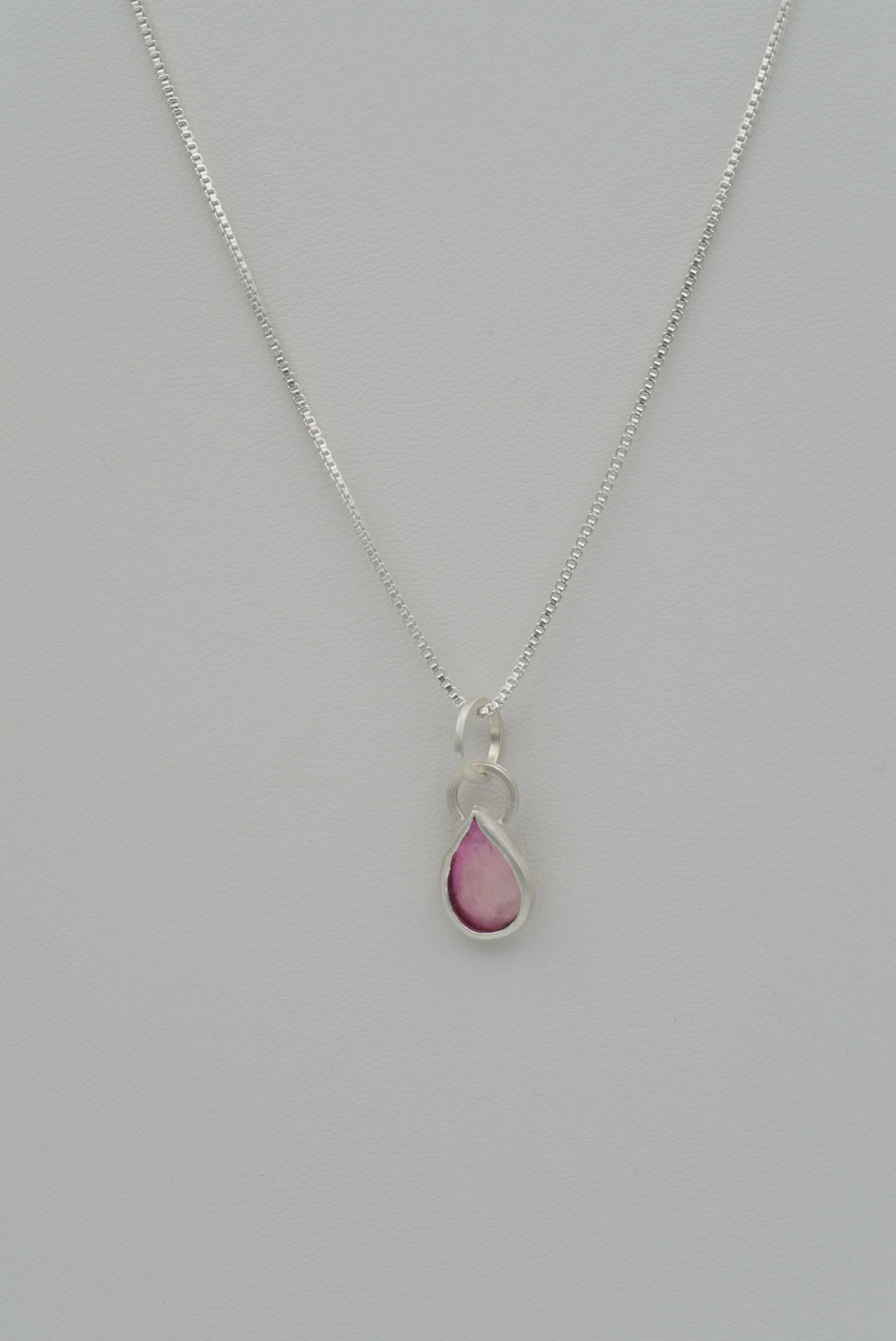 Dainty Drop Pendant with Pink Tourmaline