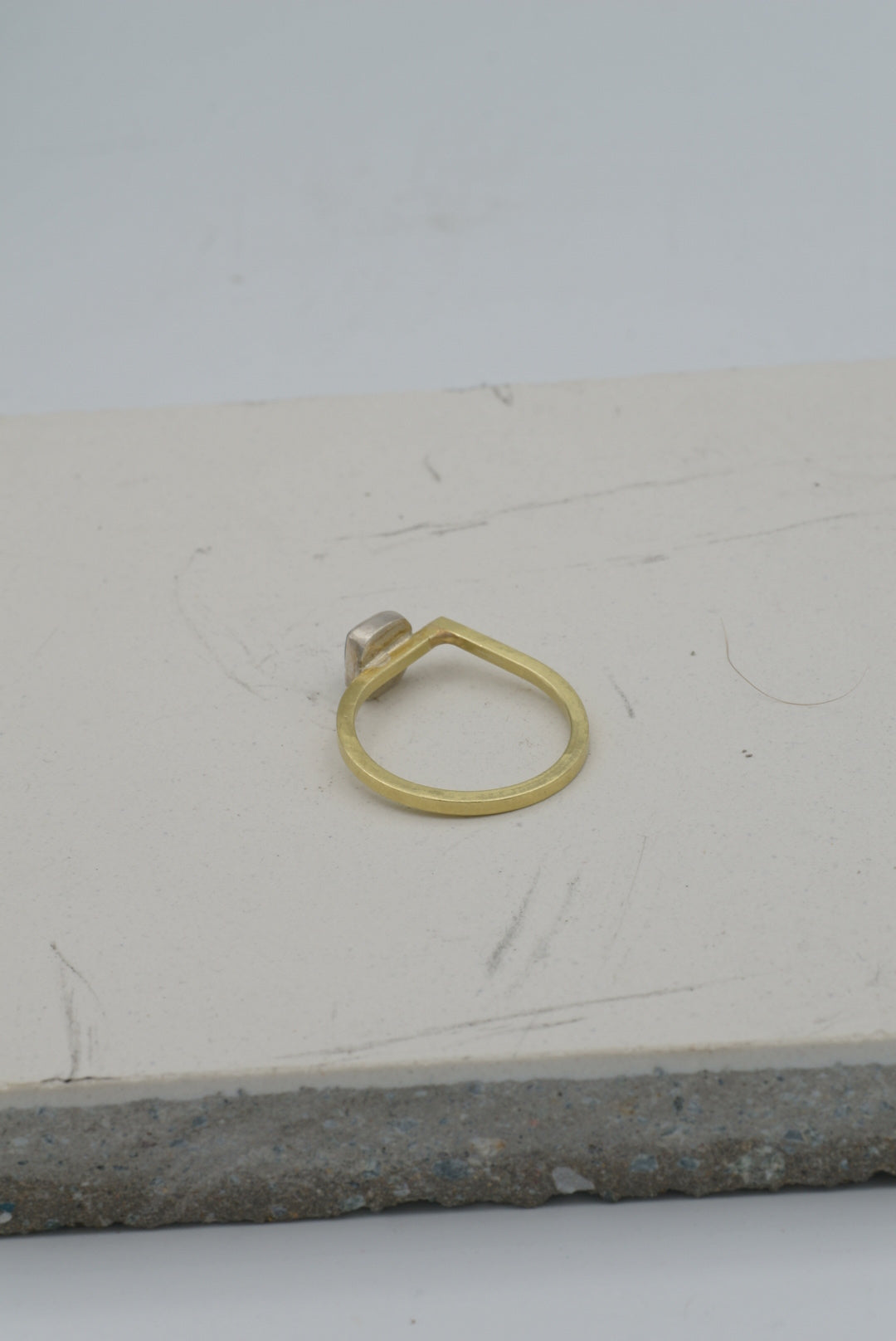 Gold Sugarloaf Ring with Teal Tourmaline