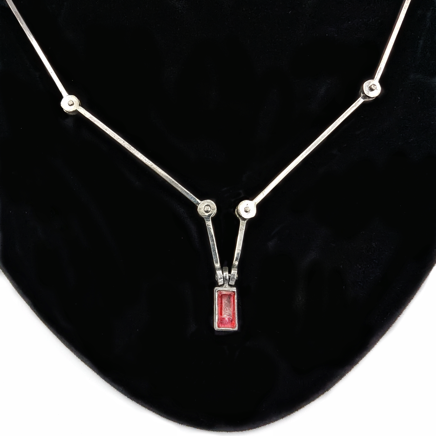 Riveted Sticks Necklace with Rhodonite