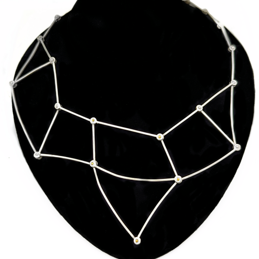 Geometric Sticks Necklace with Gold Accents