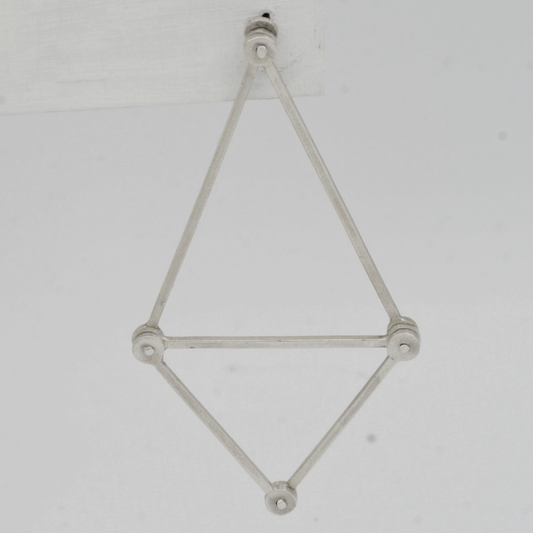 Riveted Silver Dangle Kite Earrings