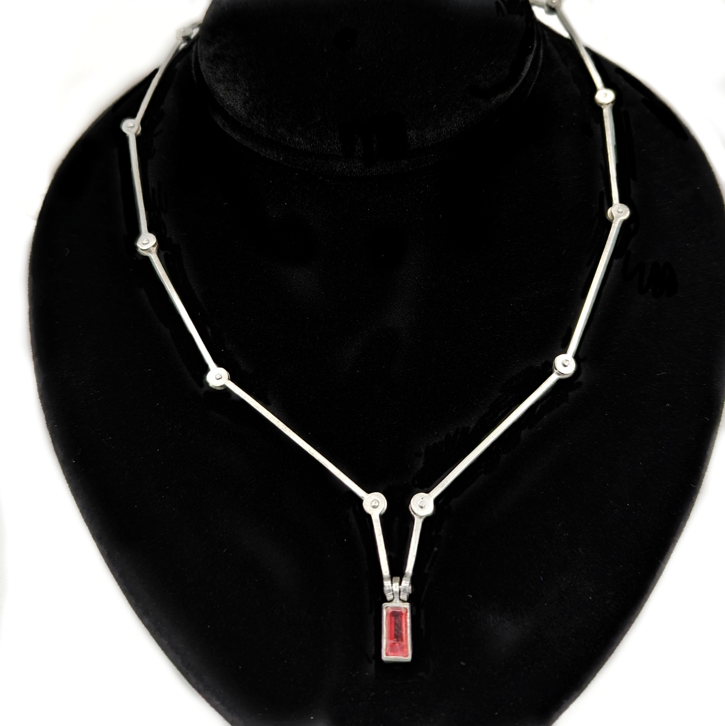 Riveted Sticks Necklace with Rhodonite