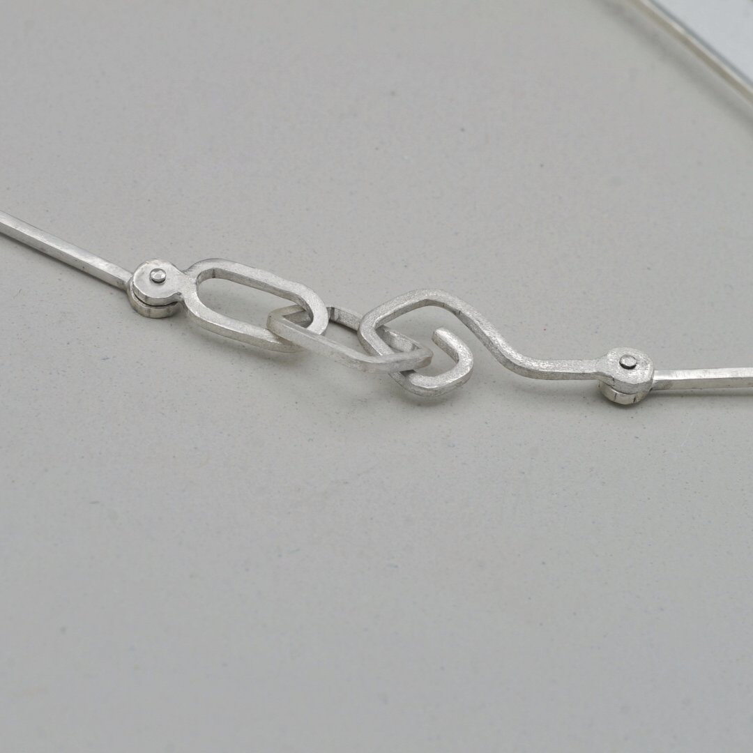 Riveted Sticks Necklace with Rhodonite