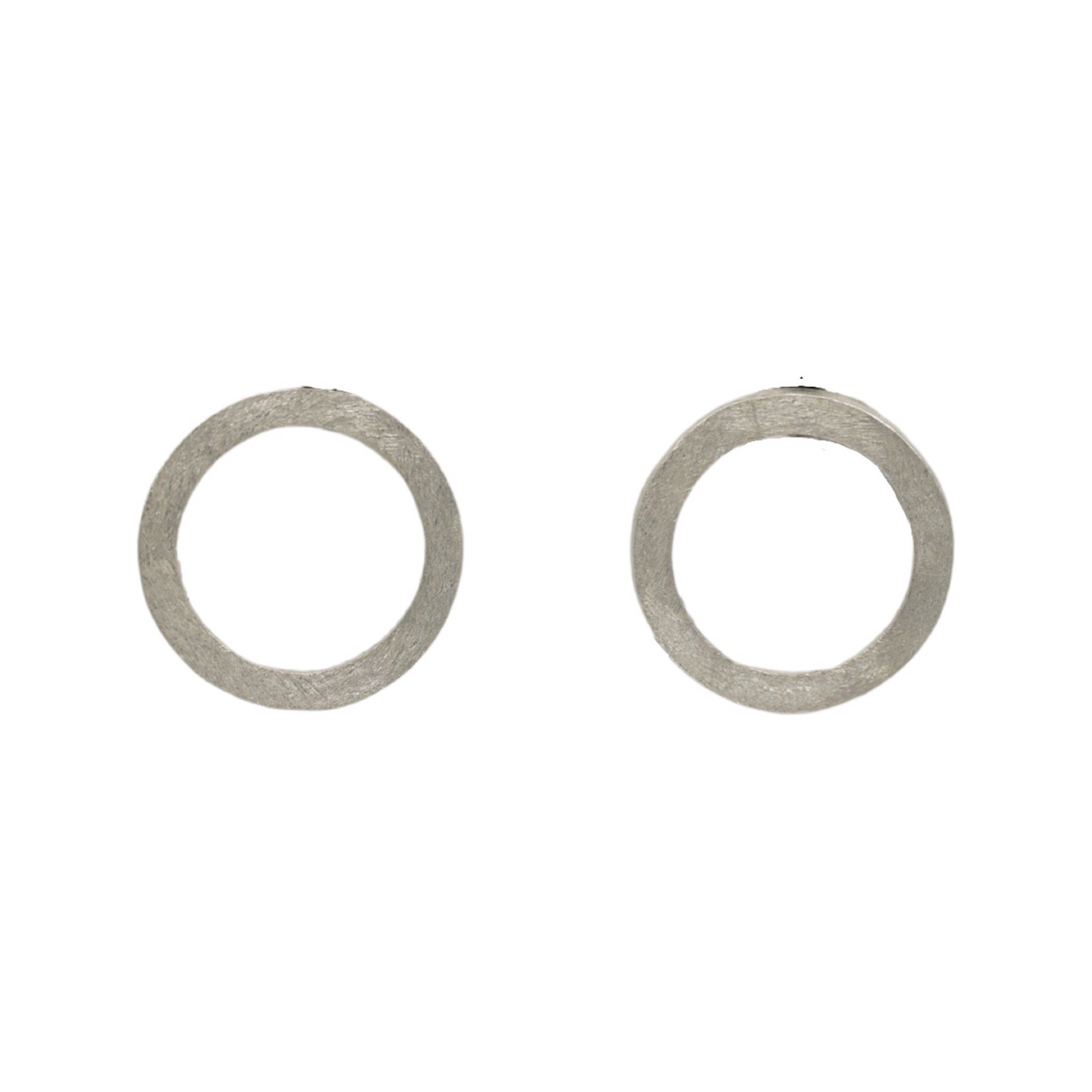 Silver Minimalist Circle Stud Earrings