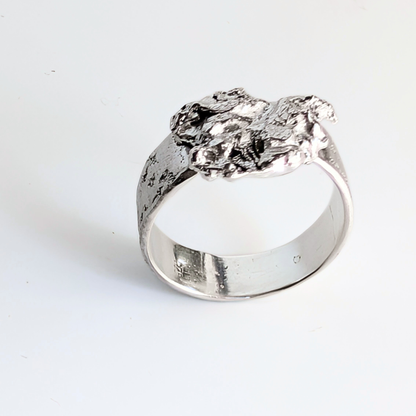 Narrow Ring with SIlver Nugget - Size 8.5