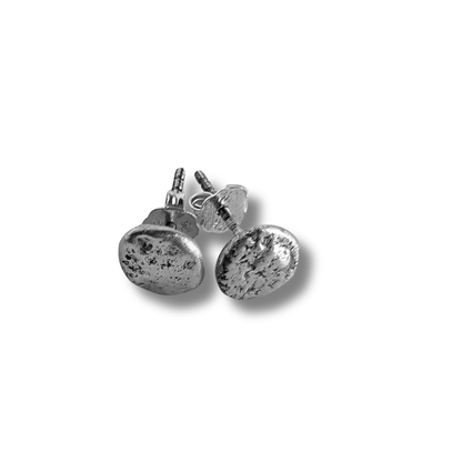 Molten Silver Stud Earrings