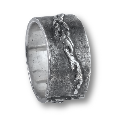 Ripped Rope Dark Silver Rings - Sizes 7 and 12