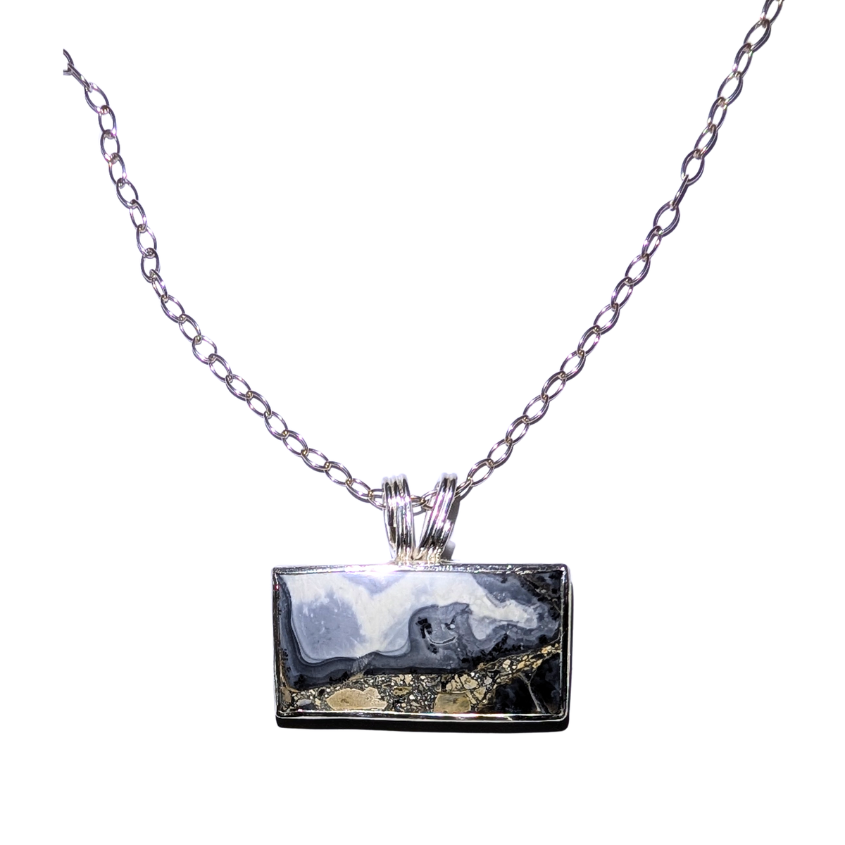 Jasper Pendant with a Silver Chain