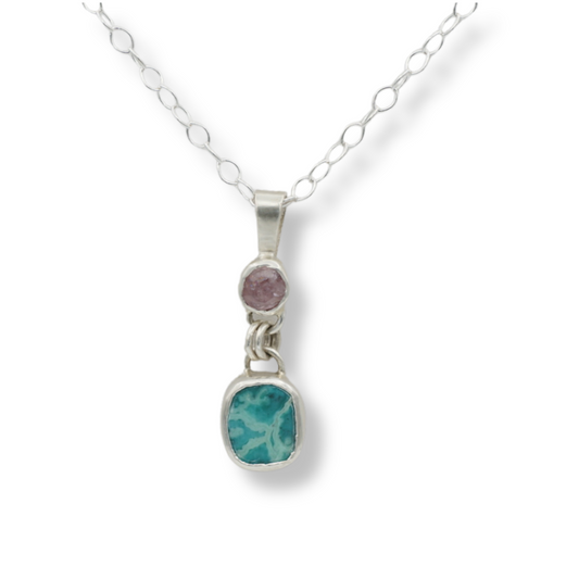 Turquoise and Spinel Pendant