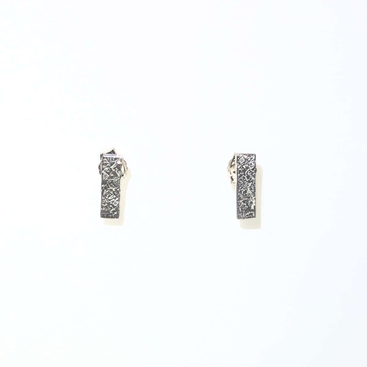 Tiny Rectangular Silver Stud Earrings