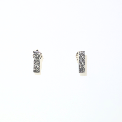 Tiny Rectangular Silver Stud Earrings