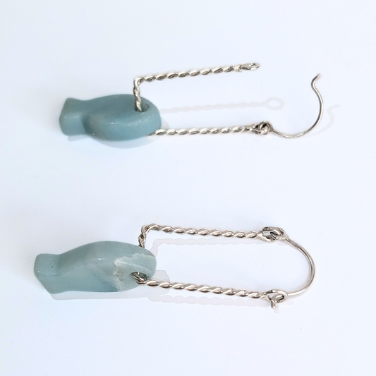 Amazonite Fish Dangle Earrings