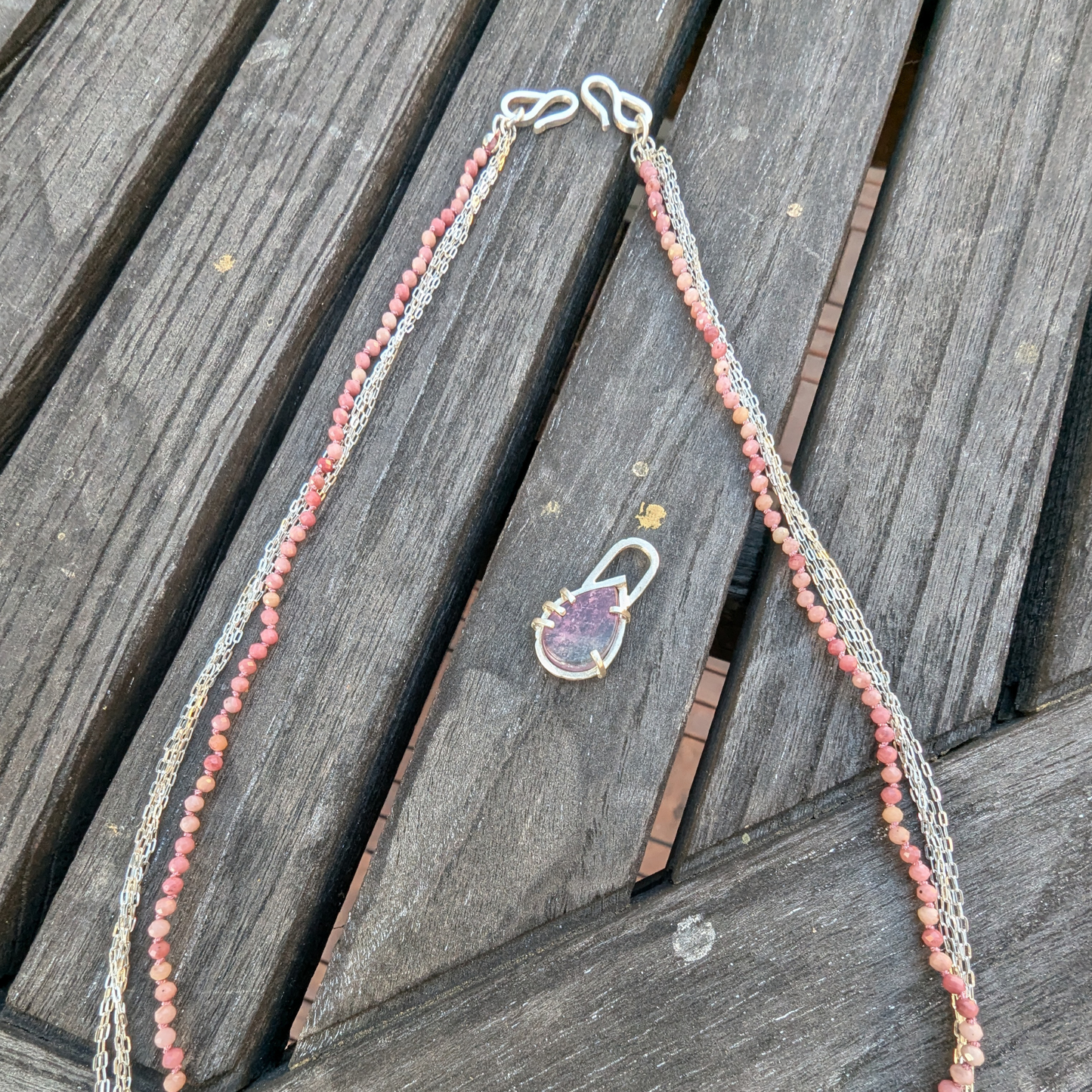 Rhodochrosite and Labradorite Convertible Necklace