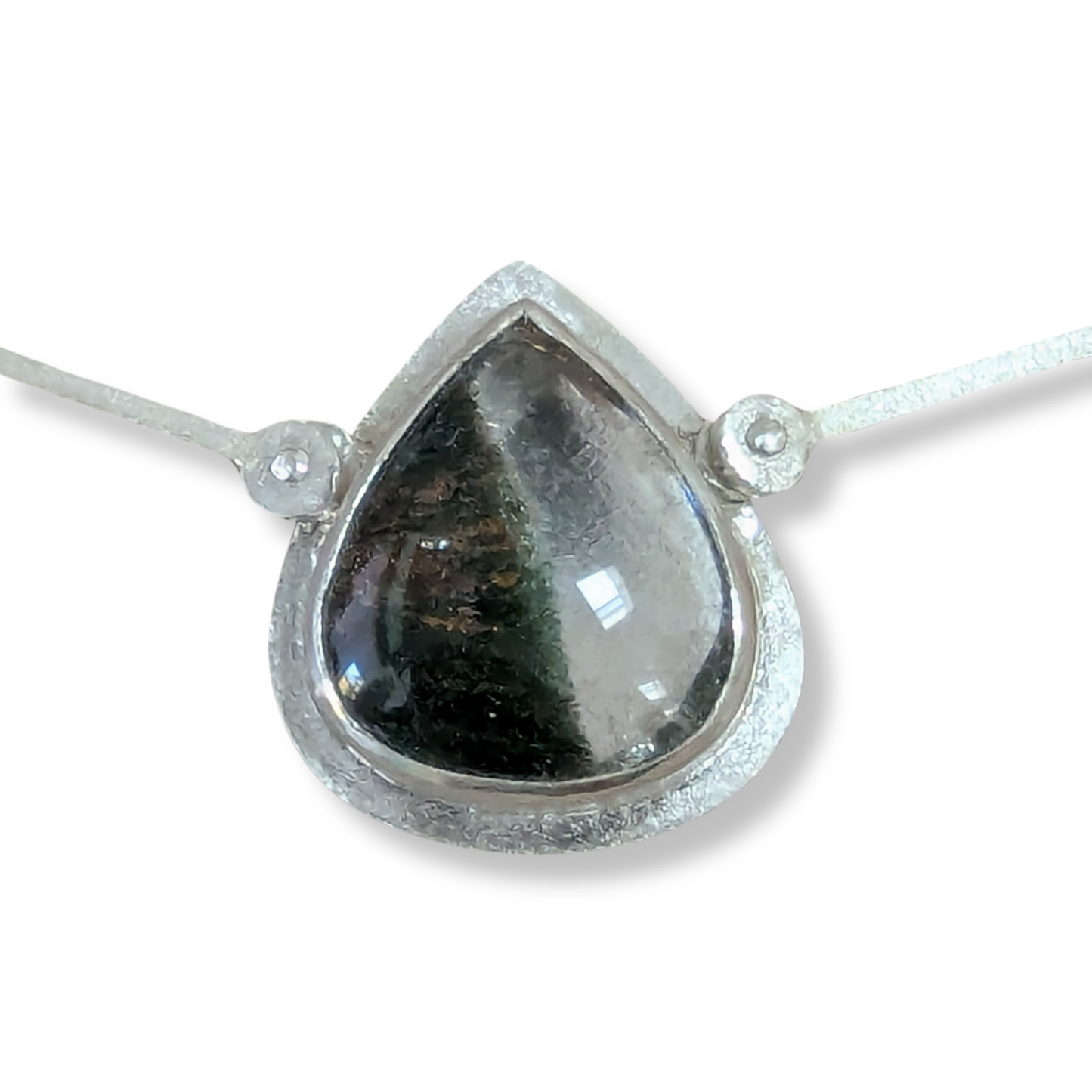 Silver and Phantom Quartz Necklace