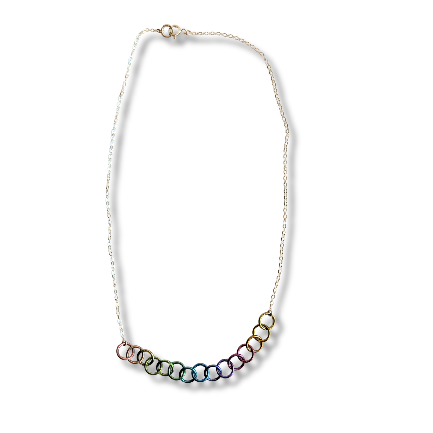 Niobium Rainbow Sterling Silver Necklace