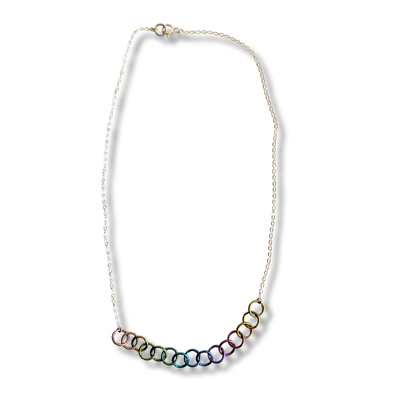 Niobium Rainbow Sterling Silver Necklace