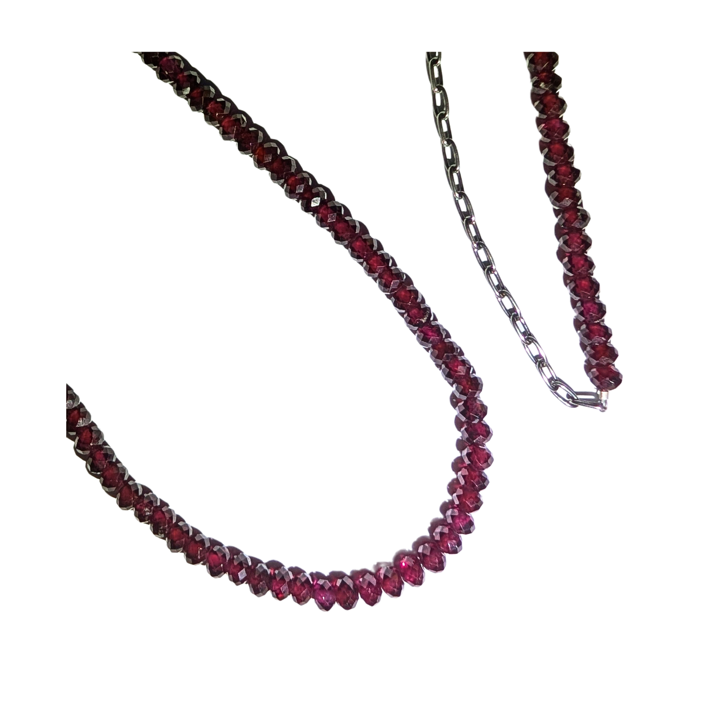 Garnet and Sterling Silver Necklace