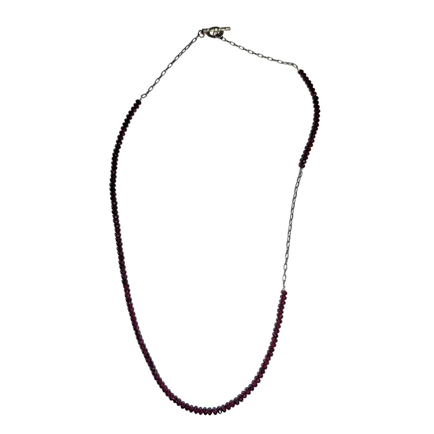 Garnet and Sterling Silver Necklace