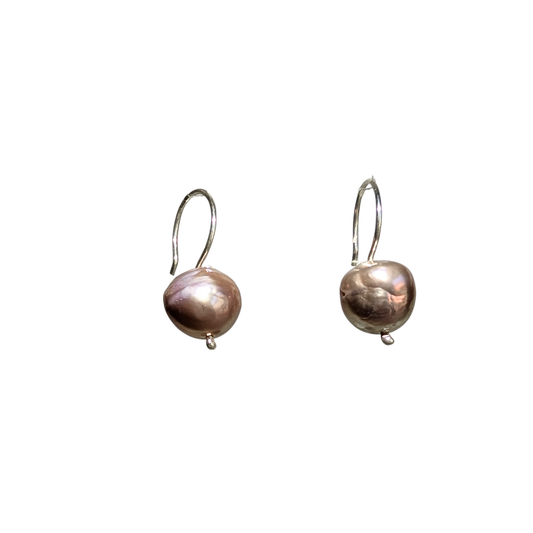 Short Pastel Fireball Pearl Drop Earrings