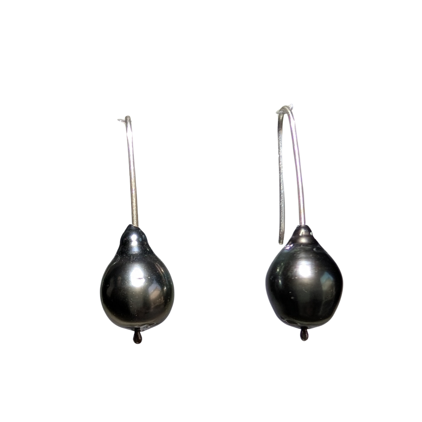 Long Dark Tahitian Pearl Drop Earrings