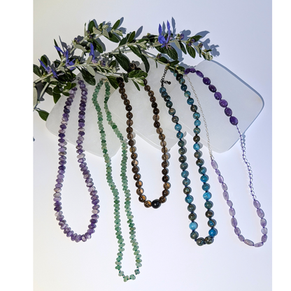 Aventurine Rondelle Necklace with Sterling Silver