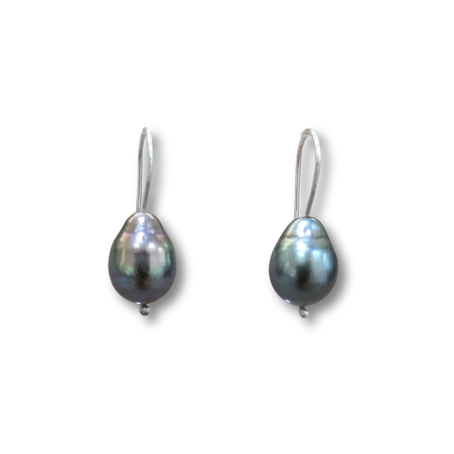 Short Dark Tahitian Pearl Drop Earrings