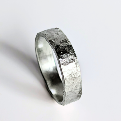 Narrow Hammered Ring - Size 9