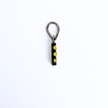 3 Stone Yellow YAG Pendant with a Silver Chain