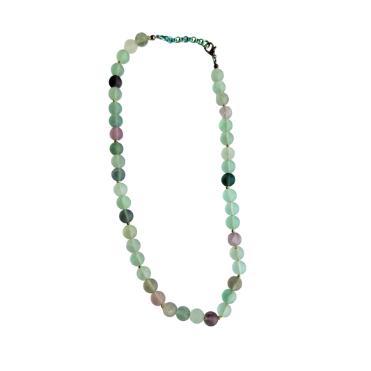 Fluorite Beads Necklace with Niobium Detail