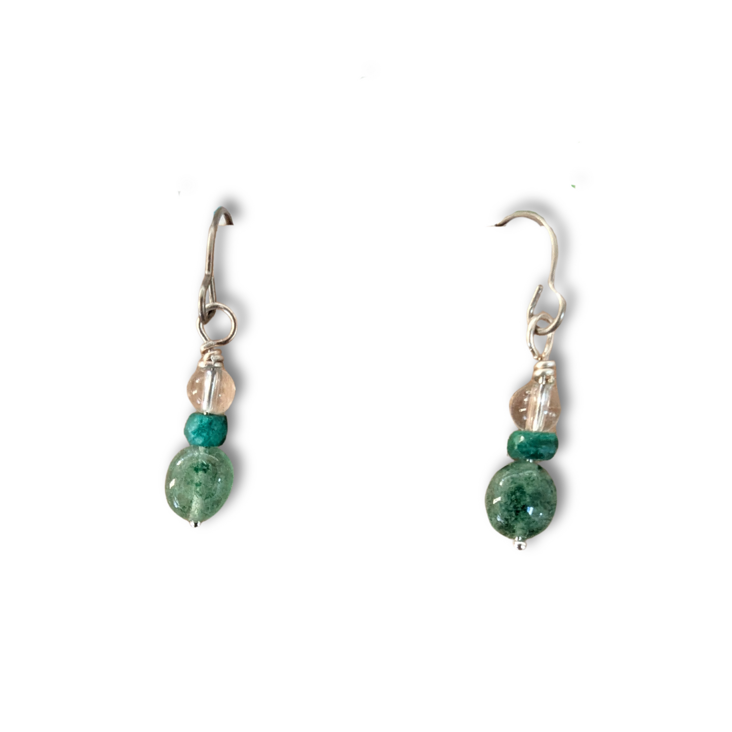 Gradient Green Dangle Earrings