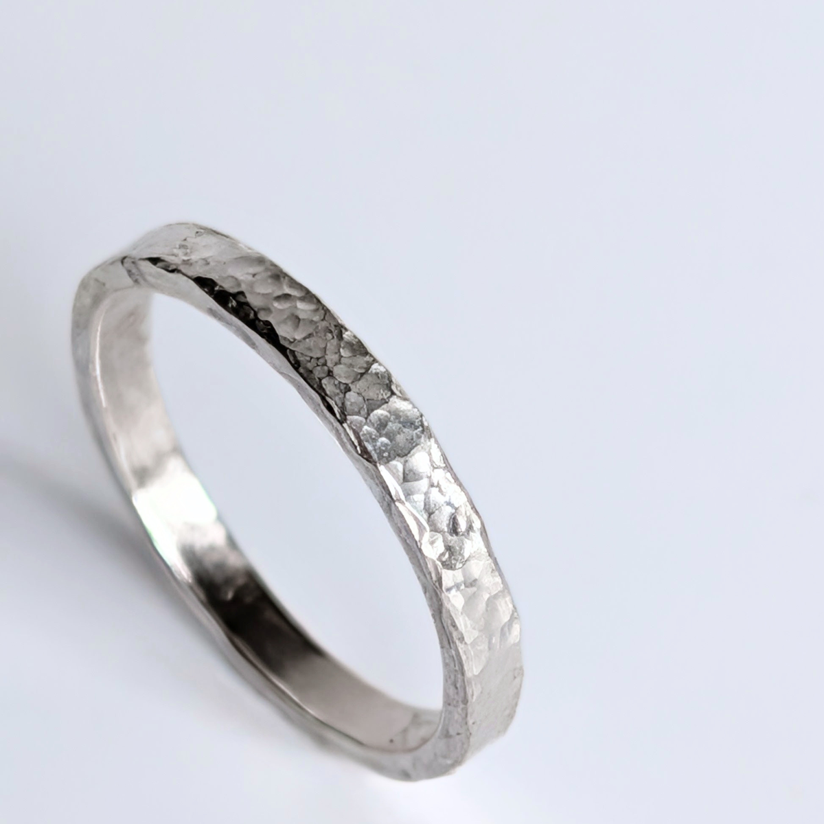 Extra Narrow Hammered Ring - Size 8