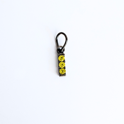3 Stone Yellow YAG Pendant with a Silver Chain