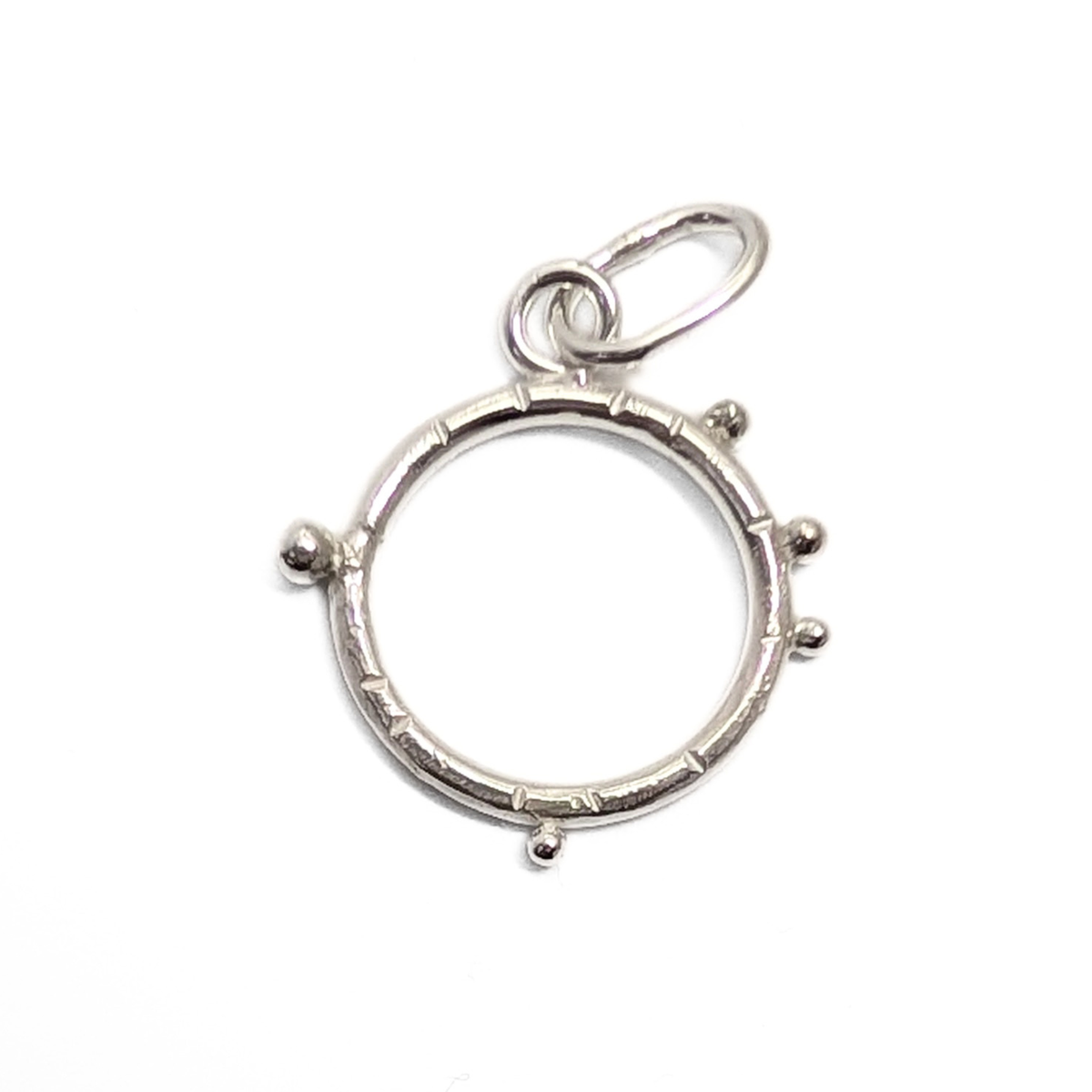 Silver Orbit with Moons Charm