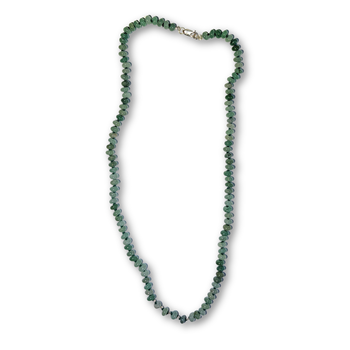 Aventurine Rondelle Necklace with Sterling Silver