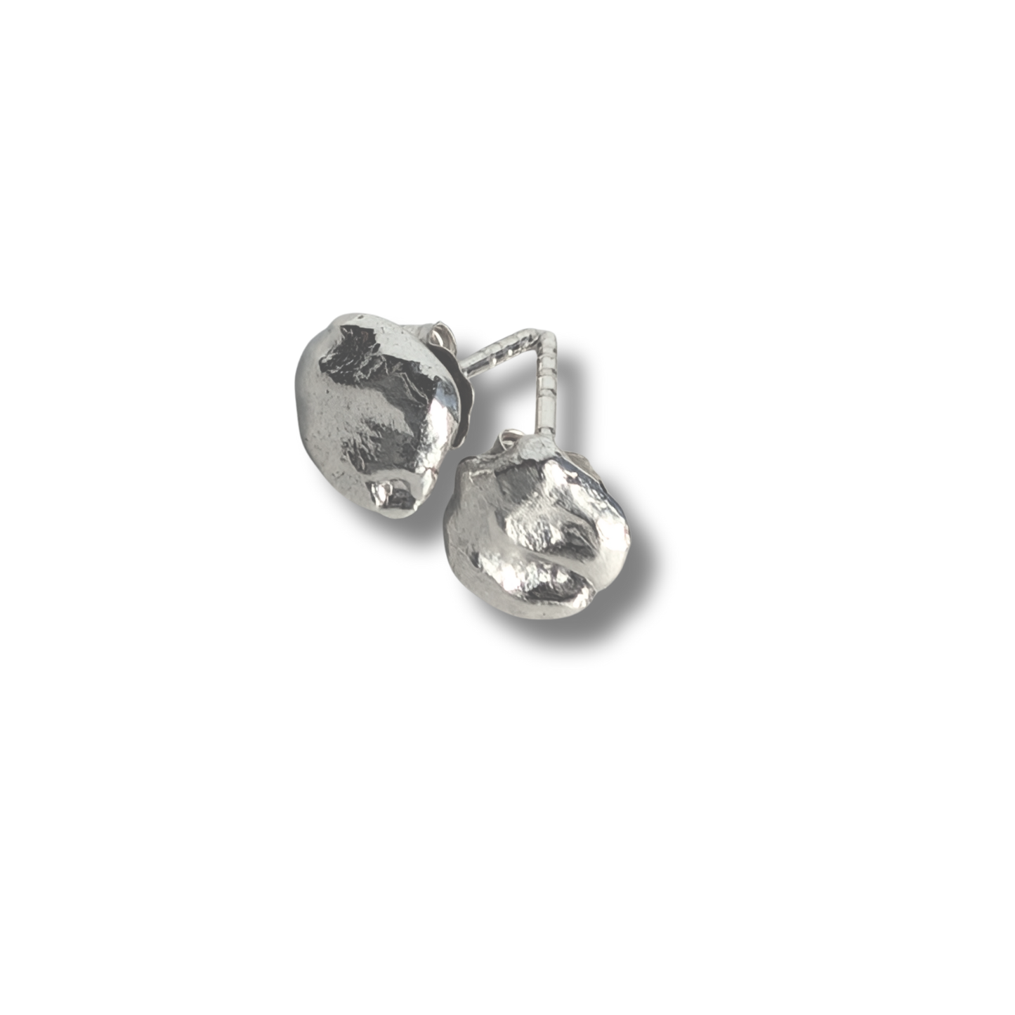 Molten Silver Stud Earrings