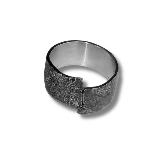 Dark Offset Connections Ring - Size 10