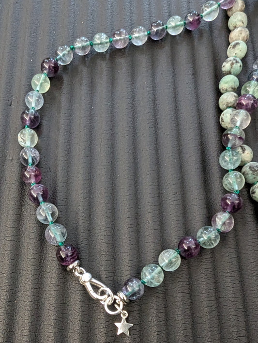 Fluorite Beaded Necklace with Star
