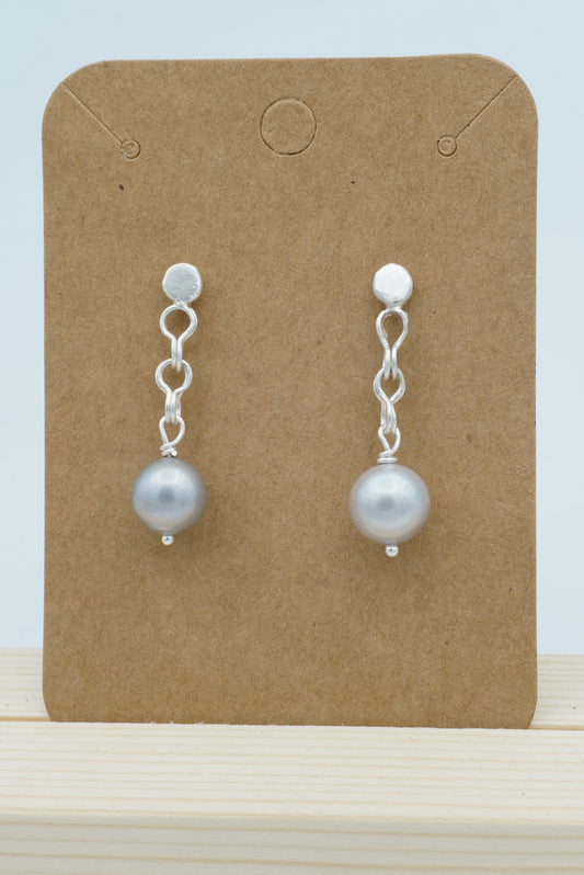 Sailors Chain Earrings with Pearls (short)