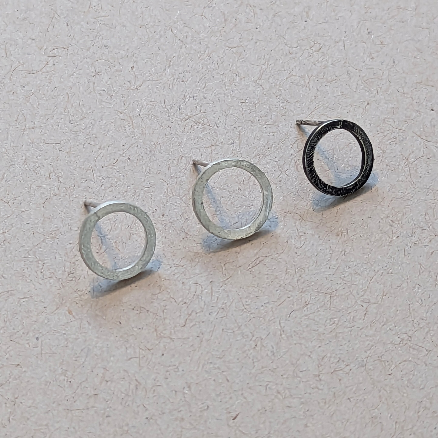 Tiny Minimalist Sterling Silver Open Circle Stud Earrings