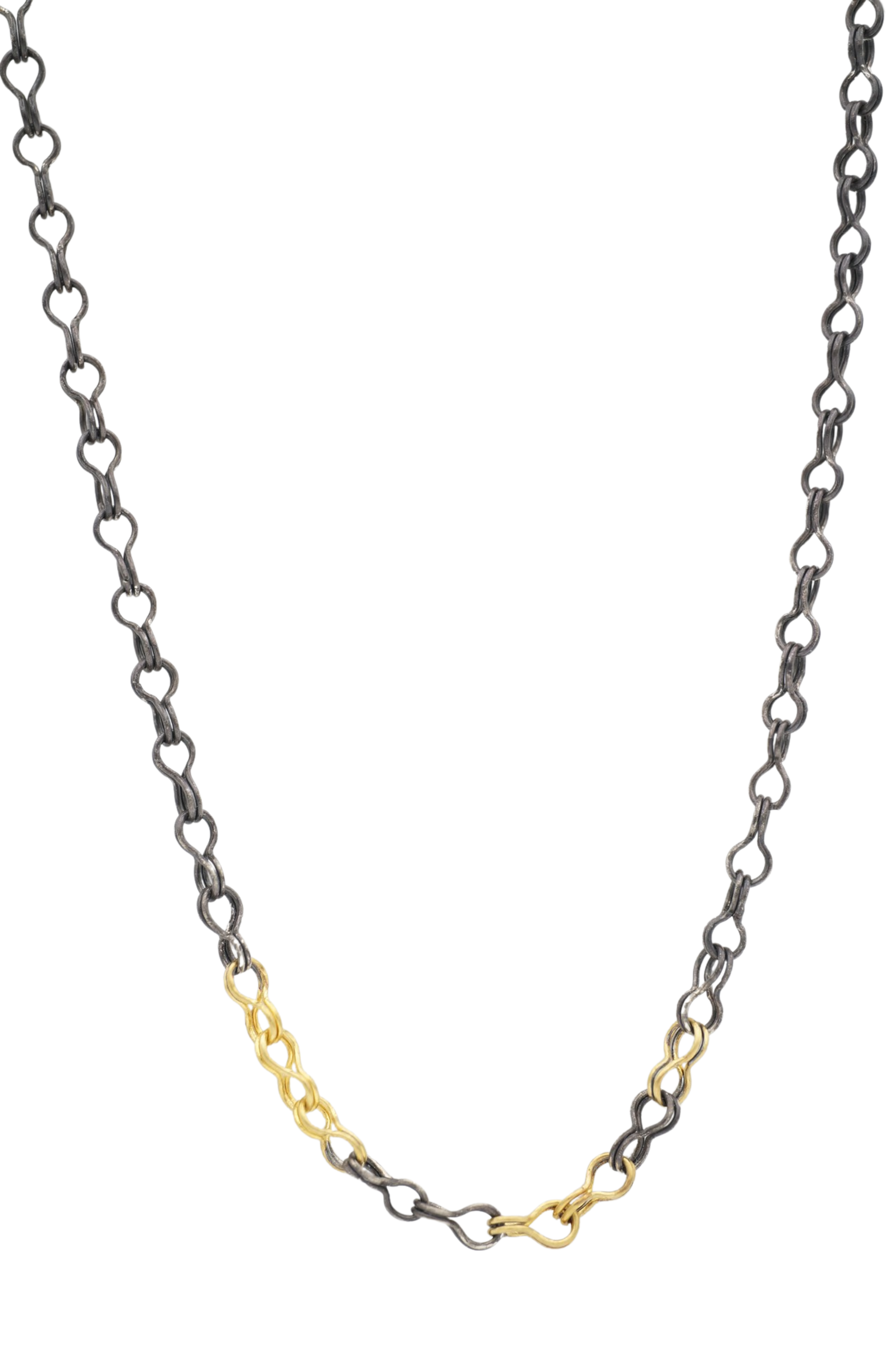 Sailors Chain Oxidized Silver with Gold Accents Necklace